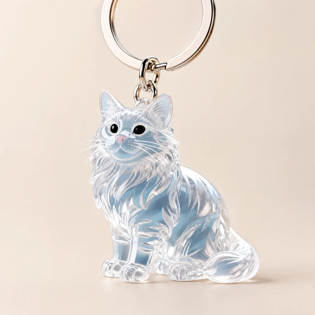 Luna, Longhair keepsake keychain